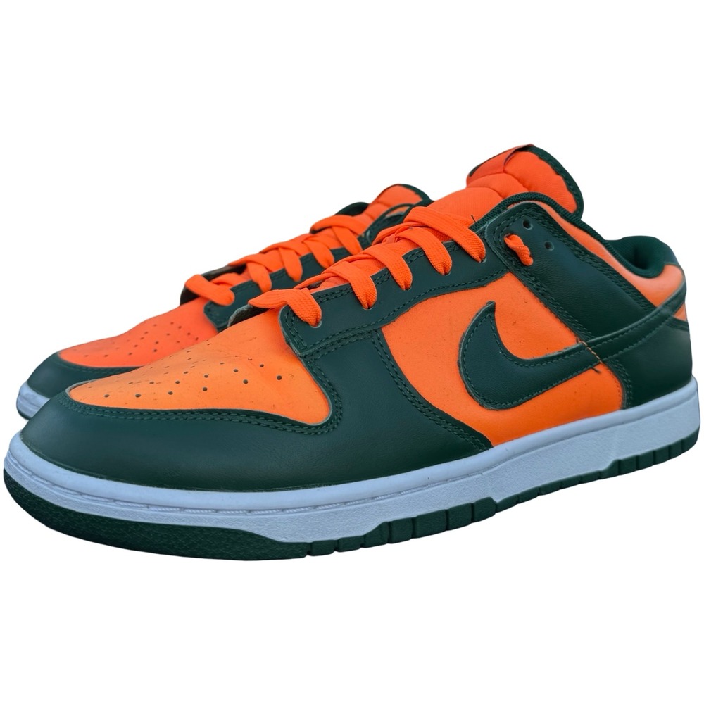 Nike Dunk Low Miami Hurricanes Gorge Green Total Orange DD1391-300 Mens Size 11